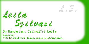 leila szilvasi business card
